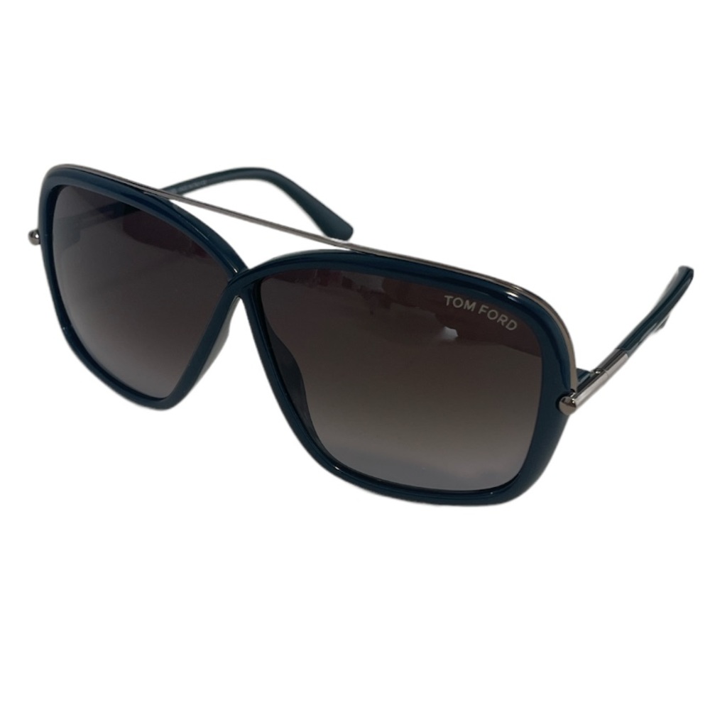 Tom Ford Women’s Sunglasses Green TF455 Oversize Lens Brown Gradient Acetate